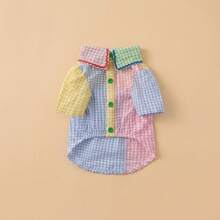 2026 New Pet T-Shirt 1PC, Color Block Patchwork Design, Breathable & Lightweight, Suitable For Both Small Dogs And Cats, Perfect For Teddy Poodle. - Multicolor - View 7
