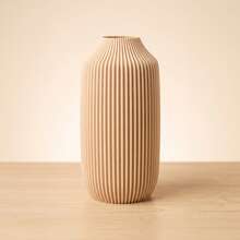1pc Modern Minimalist Aesthetic Matte Plastic Flower Vase, Neutral Black Gray White Beige Vertical Ribbed Cylindrical Decorative Vase For Pampas Grass Artificial Flowers, Home Decor Living Bedroom Kitchen Bathroom Office Wedding Table Centerpieces - Black 1pc - View 15