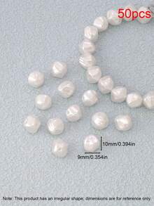 50pcs White Faux Pearl Beads Irregular Loose Spacer Beads Pendant For Jewelry Making DIY Bracelets Necklaces Accessories - Pearl - View 25