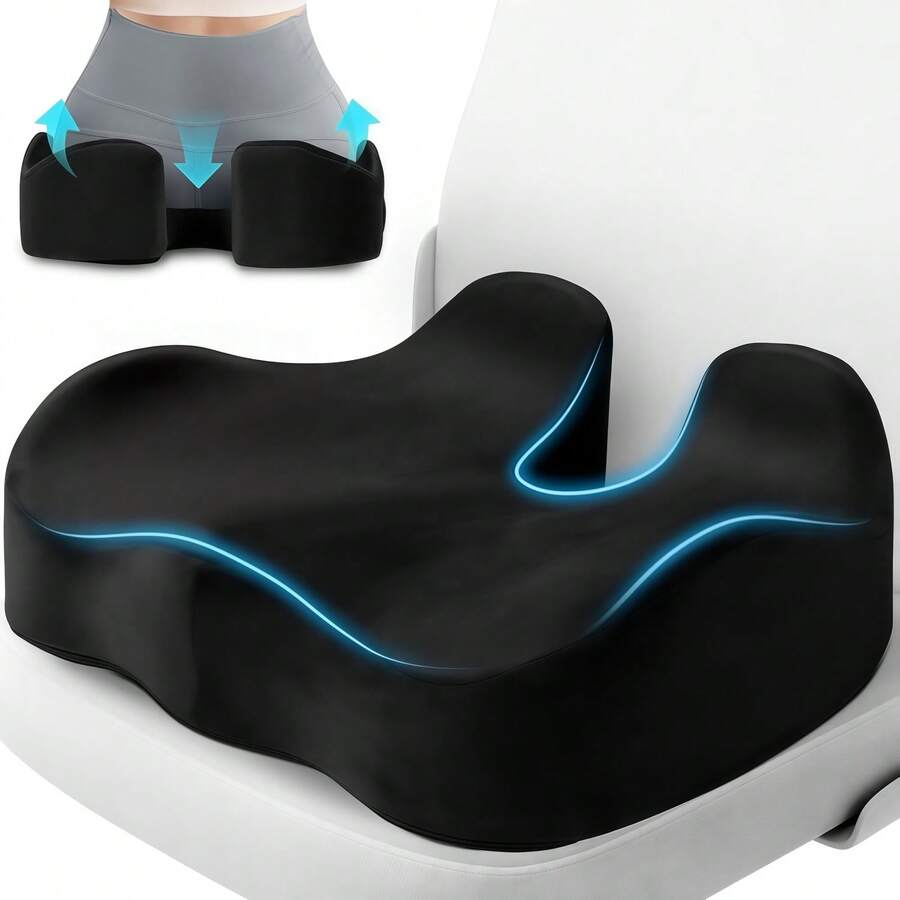 Memory Foam Seat Cushion, Ergonomic Design With Hollow Center, Soft Support For Long Sitting, Suitable For Office, Home, Car, Desk And Chair Use