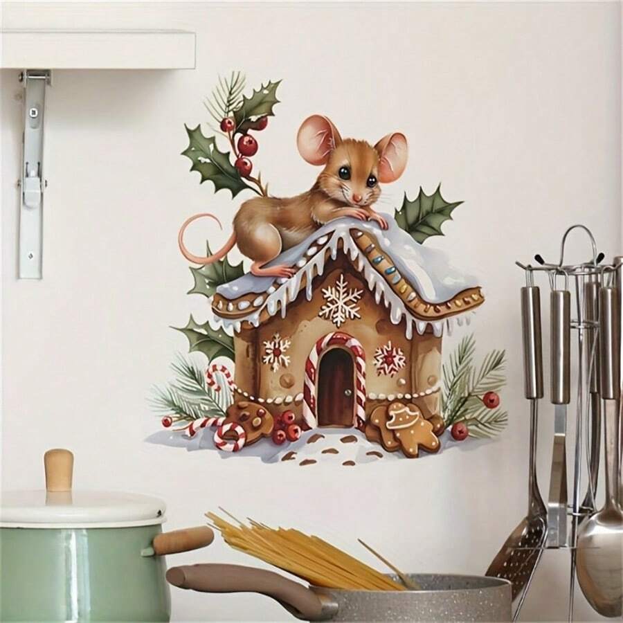Animal Removable Self-Adhesive Wall Stickers, For Bedroom, Hallway, Living Room, Porch, Home Decor, Holiday Decor, Indoor Decor, Room Decor - View 1