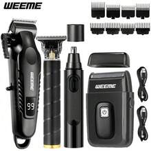 WEEME 4-In-1 Men's Electric Shaver And Trimmer Set, Includes Nose Hair Trimmer And Shaver, Multi-Functional Grooming Tools For Trimming, Shaving And Cleaning, Suitable For Home Use, Travel, And As A Gift For Boyfriend Or Father - Black - View 2