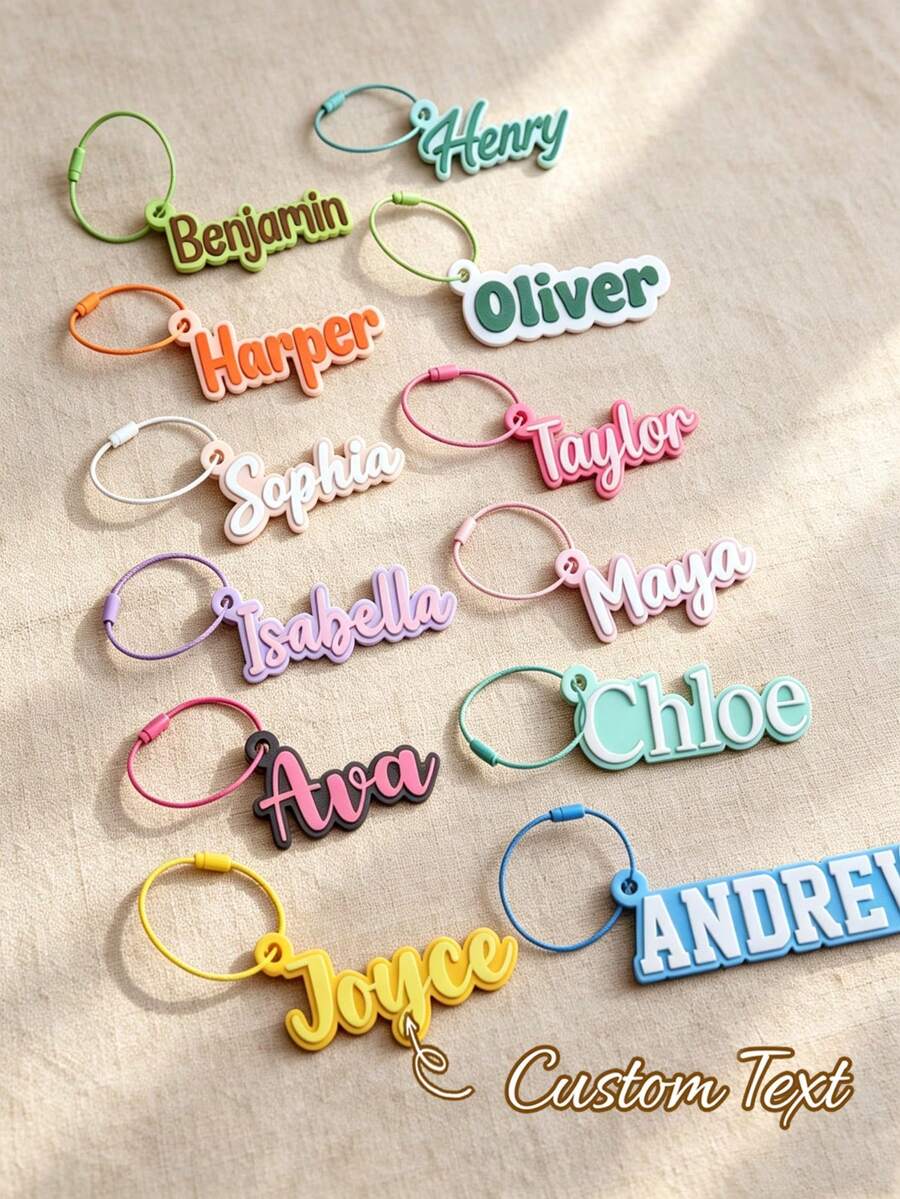 Custom Acrylic Name Keychain Personalized Soft Pastel Double Layer Letter Bag Charm, Custom Backpack Name Tag, Student Back To School Season Gift
