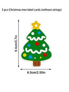 Christmas Gift Tags, Christmas Gift Labels, Vintage Style Christmas Gift Decoration, Party Supplies, Wrapping Paper Decoration - Multicolor - View 6