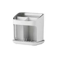 1pc Waterproof & Breathable Kitchen Dish Drying Rack With Drip Tray, Multi-Compartment Countertop Utensil Drainer, Transparent Visible Cutlery Storage Organizer For Knives, Forks, Chopsticks And Tableware, Space-Saving - Multicolor - View 11