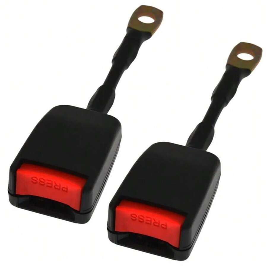 2X 22cm Wire Rope Stalk Seat Belt Buckle End Receiver Replacement Universal Fit - A - View 1
