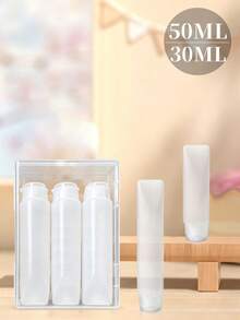 30ml & 50ml Portable Travel Squeeze Bottle Set, Leak‑Proof Flip‑Cap Refillable Empty Cosmetic Tubes For Shampoo Lotion Toiletry Travel Use - Multicolor - View 1
