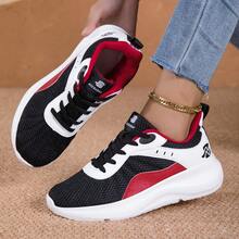 Women's Thick Sole Casual Versatile Shoes, Perfect Gift For Girlfriend - Black and Red - View 9