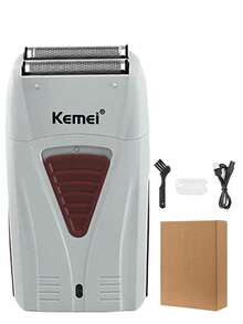 Kemei 2 Pieces Professional Hair Cutting Scissors Set, USB Rechargeable Cordless Hair Clipper, Electric Hair Clipper, Men's Shaver, Beard Trimming Set For Daily Use, Men's Gift, KM-1931, KM-3382 - Light Gray (Boxed) - View 13