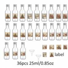 36pcs Reusable Plastic Wine Bottles With Christmas Themed Style, Empty Bottles For Drinks, Leak Proof, Portable, Multi-Purpose Storage, Suitable For Storing Drinks And Beverages, Suitable For Christmas Gatherings, Gift Packaging, And Parties - White - View 13