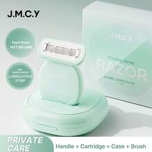J.M.C.Y Dao cạo râu màu xanh có dải bôi trơn, unisex, dụng cụ cạo lông mịn di động để loại bỏ lông chân và lông nách, phù hợp cho mọi mùa, dụng cụ tẩy lông nhẹ nhàng dùng tại nhà và khi đi du lịch - màu xanh lá - Xem 6