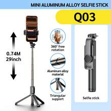 Q03 29-Inch Extendable Aluminum Alloy Selfie Stick Featuring 360° Rotation, A Built-In Tripod, And A Detachable Bluetooth Remote; Lightweight And Portable, Designed For Travel, Photography, And Live Streaming; Compatible With IOS And Android Phones. - View 10