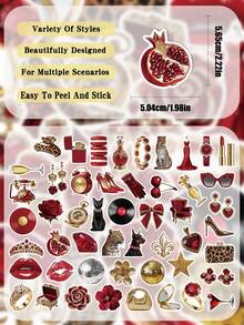50pcs Golden Millennium Stickers For Adults Teens Sticker Enthusiasts Scrapbooking Journaling Laptops Skateboards More, Add A Fun Touch To Your Devices! - A - View 2