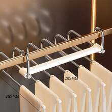 1PC-6 Layer Multi-Color Magic Pants Hanger -Multi-Color Options- Heavy Duty Multi-Layer Pants Rack With Non-Marking Magic Clips, Space-Saving Closet Organizer, Suitable For Rod/Ceiling, Adjustable Rod, Suitable For Home/Office/Hotel - Multicolor - View 12