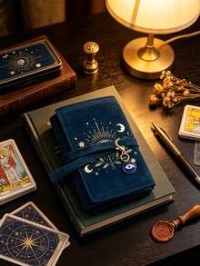 Mystical Sun, Evil Eye Moon & Star Print Multi-Purpose Storage Pouch With Evil Eye Keychain, Tarot Card Storage Bag, Coin Purse, Makeup Bag, Card Holder, For Cards, Jewelry, Coins, Cosmetics, Cards, Portable For Travel And Commute, 4 Colors Available, Niche Aesthetic Accessory Storage Bag - Multicolor - View 4