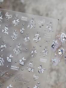1 Crystal Diamond Nail Art Luxury Sticker Self-Adhesive New Minimalist Winter Atmosphere Nail Charm Sticker Christmas Bow Nail Art Decoration Sticker - Multicolor - View 4