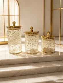 3-Piece High-End Multifunctional Airtight Containers, European-Style Leak-Proof Sealed Containers, Suitable For Tea, Grains, Candies, Kitchen Storage And Preservation, Kitchenware, Jars, Dry Foods, Spices, Coffee, Space-Saving And Anti-Drop. - Multicolor - View 8
