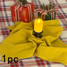 1/2/6pcs White Textured Fabric Napkins, Solid Color Foldable Shaped Cloth Napkins, French Country Christmas Party Home Dining Table Napkins - Multicolor - View 13