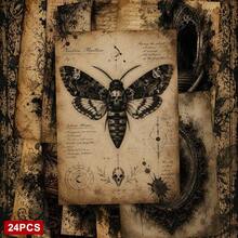 24pcs + 1 Red Envelope Mysterious Gothic Halloween Postcards, Dark Vintage Elements, Printed With "Stay Spooky" Text, Suitable For Friends' Halloween Dark Aesthetic Stationery Set - Sets - View 6