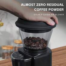 HiBREW مطحنة قهوة كهربائية G3، خزان حبوب بسعة كبيرة 210 جم، كوب تجميع مسحوق 100 جم، 31 درجة طحن قابلة للتعديل، تصميم مضاد للكهرباء الساكنة لتقليل تطاير المسحوق، شفرة مخروطية 40 مم لإنتاجية عالية، مضخة هواء مزدوجة لتقليل بقايا الغبار - قابس اتحاد أوروبي نوع F (220 إلى 240 فولت) - مشاهدة 7