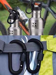 1/3/6 piezas Mosquetón de resorte en forma de D con cierre de tornillo, clip de aleación de aluminio negro, adecuado para escalada en roca, camping, senderismo, pesca, llavero, artículos esenciales de viaje, accesorios para automóvil, equipo para exteriores, equipaje, artículos esenciales de verano y otras actividades al aire libre - Negro - Ver 7