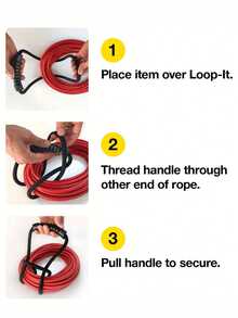 22 Inch Heavy Duty Storage Strap With Easy-Grip Handle, Cable And Hose Organizer For Auto Repair Shop, Space-Saving Garage Accessory, Multi-Purpose Tool Cable Storage For Car, Truck, RV, Boat And Workshop - A - View 3