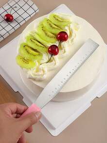 2pcs Cake Scraper With Measurement Scale, New Practical Cake Decorating Spatula, Cream Scraper, 10 Inch Cake Baking Decorating Tool - Pink - View 5