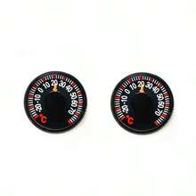 1pc/2pcs 27mm Car Dashboard Thermometer, Pointer Type Plastic Round Celsius Temperature Gauge Accessory - A - View 14