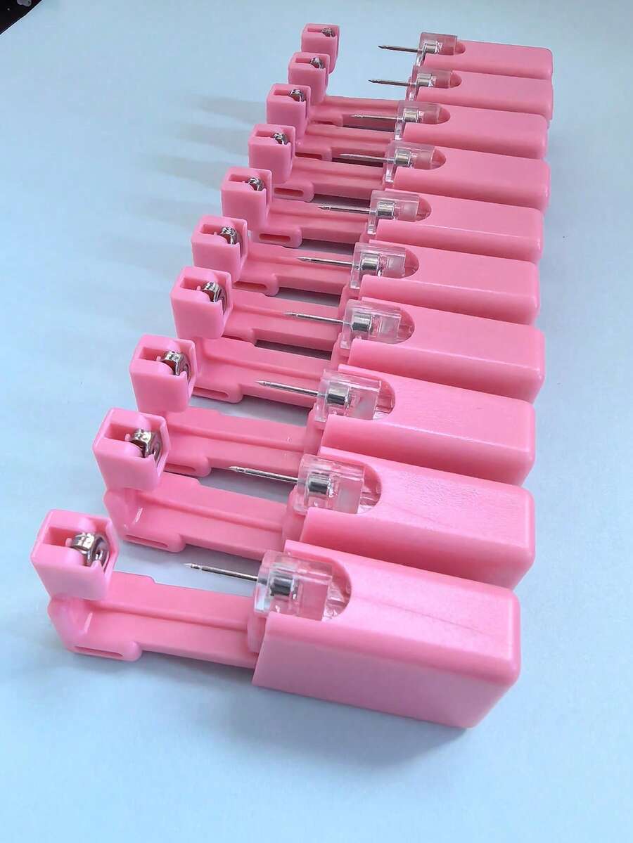2-24pcs Pink Ear Piercing Jewelry, Ladies Sterile Disposable Earring Piercing Gift - Pink - View 1