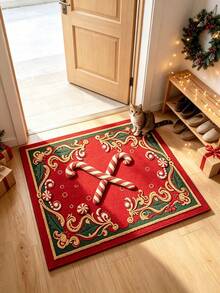 1pc Red Christmas Hallway Runner Rug, Corridor Long Carpet, Carpet, Long Runner, Area Rug, Mat, Home Decor, Area Carpet, Living Room Area Rug, Living Room Home Decor, Room Decor, Washable Carpet - Multicolor - View 4