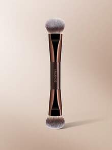 MAANGE 1pc Dual-Ended Professional Makeup Brush, 2-In-1 Multi-Function Brush, Suitable For Foundation And Contouring, Applicable For Liquid, Cream And Powder Products, Great Gift Choice For Makeup Enthusiasts - Brown - View 5
