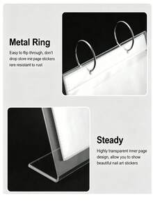Desktop Storage Bag Rack Jewelry Organizer Dustproof, Transparent Acrylic Jewelry Display Book With Anti-Oxidation Sealed Bags, PVC Transparent Sealed Ring Earrings Nail Stickers Collection Photo Album - Multicolor - View 9