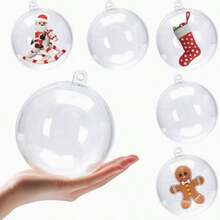 Christmas Transparent Hollow Ball DIY Plastic Fillable Decorative Ball Christmas Tree Hanging Decoration Home Party Gift Box Decoration - Multicolor - View 11