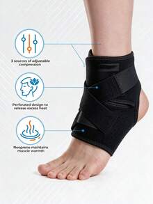 1 par 2 st justerbara kompressionsstöd för anklar, stickade och andningsbara, sportskydd för stukning och återhämtning, unisex, one size, fitnessankelstöd - flerfärgad - Visa 4