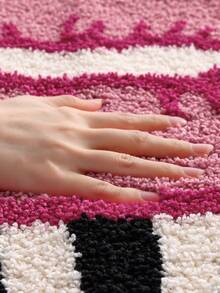 1pc Bathroom Rug Mat, Flocked Soft Touch, Pink Leopard Print, TPR Non-Slip Backing, Suitable For Kitchen, Outdoor, Indoor, Hallway, Bedroom, Living Room Bedside, Machine Washable Easy To Clean, Autumn Bathroom Decor Rug - Multicolor - View 10