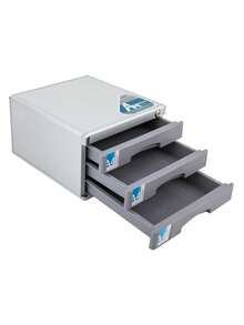Schreibtisch-Organizer Aus Aluminiumlegierung,3 Ebenen,Aufbewahrungsbox Mit Schubladen Und Schlüsseln,abschließbar,Für Schreibtisch - 3-Schubladen - Übersicht 10