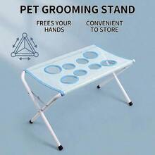 1pc Foldable Pet Grooming & Bathing Stand, Portable Multi-Functional Pet Washing & Grooming Restraint Table With Fixing Strap, Suitable For Cats And Small Dogs, Can Be Used For Bathing, Grooming And Nail Trimming - View 9