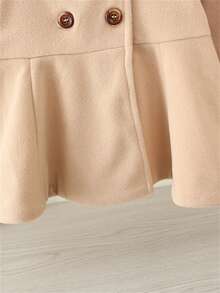 Autumn/Winter Toddler Girls Classic Fashion Overcoat Double-Breasted Small Lapel Sweet Cute Outerwear - Apricot - View 4