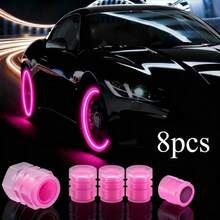 Long Lasting Glow In The Dark Tire Valve Caps – 4/8 Pack Light-Absorbing Fluorescent Valve Stem Caps That Charge By Day & Glow All Night, Universal Fit For Car, Motorcycle & Truck - A - View 12