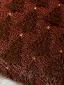 1/2pcs Brownish Red Christmas Tree & Star Pillow Covers (Pillow Insert Not Included), Modern Fashionable Comfortable Soft Faux Rabbit Fur Fabric Embroidered Pillow Covers, Suitable For Daily Home Decor, Sofa, Bed, Bedroom, Living Room, Decorative Pillow Covers, Daily Holiday Party Decoration, Suitable For All Seasons - Brown - View 3