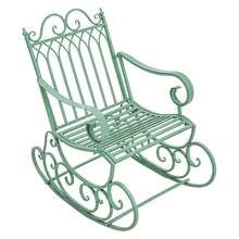 Metal Rocking Chair, Wrought Iron Outdoor Patio Rocker With Decorative Scrollwork, Single Lounge Chair For Garden, Lawn, Porch, Balcony & Backyard Relaxation - A - View 1