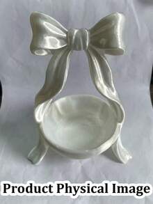 1pc Bowknot Decor Jewelry Tray, Girly Style Storage Box, Ring Holder/Jewelry Tray, Can Store Rings, Keys And Small Accessories, Earrings, Rings, Keys And Small Accessories Organizer Tray, Cute Decorative Storage Dish, Vanity Decor Accessory, Home Decor Bathroom Supplies - Multicolor - View 12