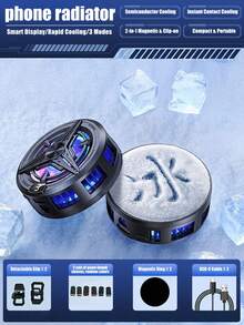 2026 Newest Phone Cooler, Plug-In Cooler, Magnetic Back Clip 2-In-1 Design, Adopts New 7-Layer Semiconductor Cooling Panel, Specifically Designed For Mobile Gaming, More Even Heat Dissipation, Extremely Fast Cooling Speed; - Multicolor - View 11