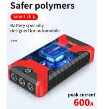 12V Universal Car Emergency Starter, Multifunctional Portable Power Bank With LED Flashlight, Fast Phone Charging, High And Low Temperature Resistance, Suitable For Gasoline Cars With Engine Capacity Under 10L - Ginger - View 6