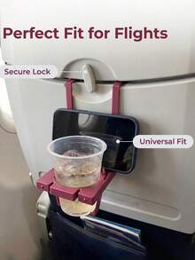 2-In-1 Foldable Stand & Phone Holder, Beverage Tray Accessory, Fits Most Airline Seat Trays, Suitable For Phone/Can/Cup - Multicolor - View 8