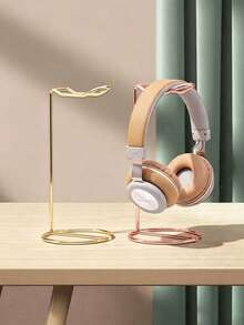 1pc Wireless Headphone Stand Minimalist Metal Headphone Holder Gaming Bluetooth Headset Desktop Display Stand Office Desk Decor Headphone Hanging Rack - Multicolor - View 9