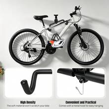 Adjustable Bike Wall Mount, Extendable Arm 22.5-33.5cm, 30kg Load Capacity, 90° Foldable Space-Saving Design, For Mountain Road Folding Bikes, Metal Hook With Soft Padding Frame Protection - Black - View 7