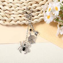 Niche Punk Alloy Spider Keychain Hollow Spider Web Pendant Retro Bag Pendant Halloween Gift - Multicolor - View 1