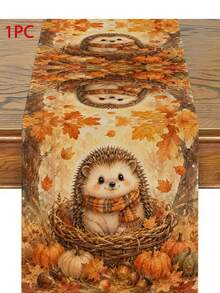 感恩節秋季桌旗 GIVE THANKS 水彩南瓜莓果圖案 鄉村風格 秋季節日餐桌裝飾 楓葉松果花卉印花 亞麻紋理桌布 餐廳廚房居家裝飾 米白色 - 彩色 - 查看 14