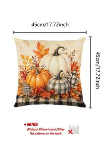 Thanksgiving Kitchen Decor Table Runner, Throw Pillow, Placemats, Autumn Black & White Plaid Pumpkin Maple Leaf Berry Pattern Table Runner, Farmhouse Rustic Vintage Style Dining Table Kitchen Decoration - Multicolor - View 10